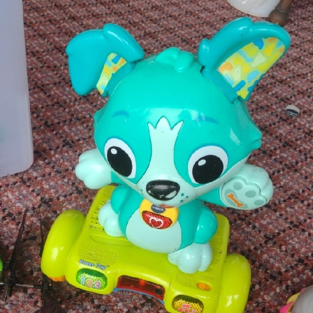 Interactive Blue and Yellow Puppy Toy